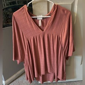 Knox Rose Blush Pink Flowy Women’s XL Top